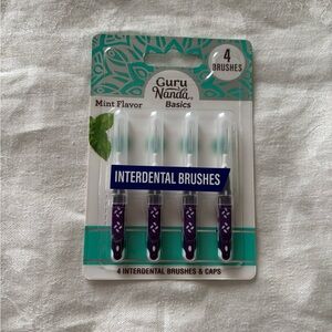Guru Nanda Basics Mint Interdental Brushes - Purple Handles (4 Pack)